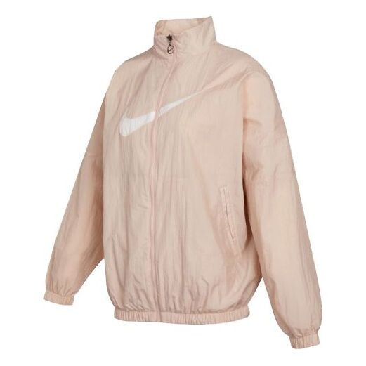 

Куртка (WMNS) Nike Sportswear Essential Logo Pattern Wrinkled Woven Loose Stand Collar Jacket Pink, розовый