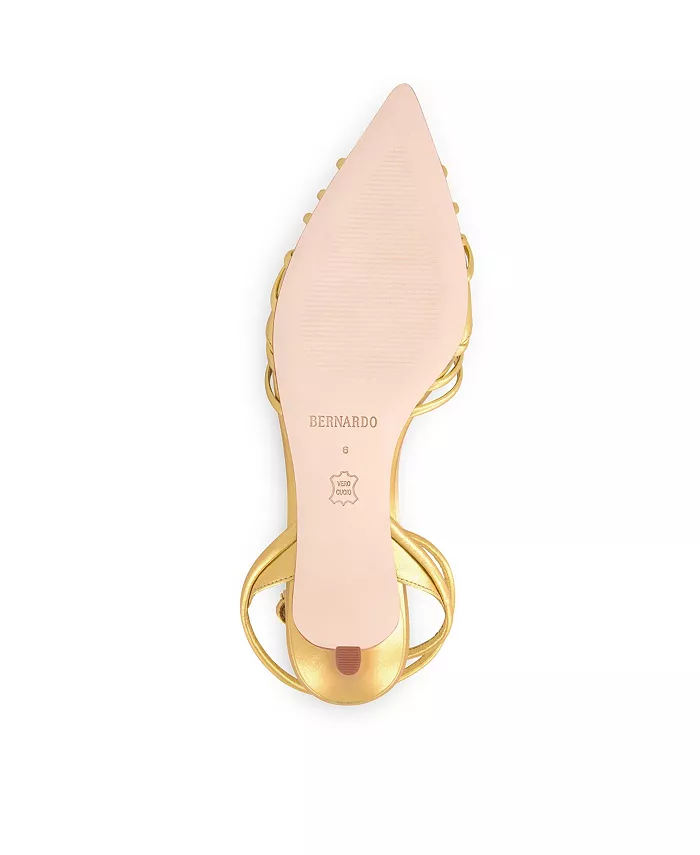 Бернардо Minu Туфли-лодочки на низком каблуке Bernardo Footwear, золотой — фото 3