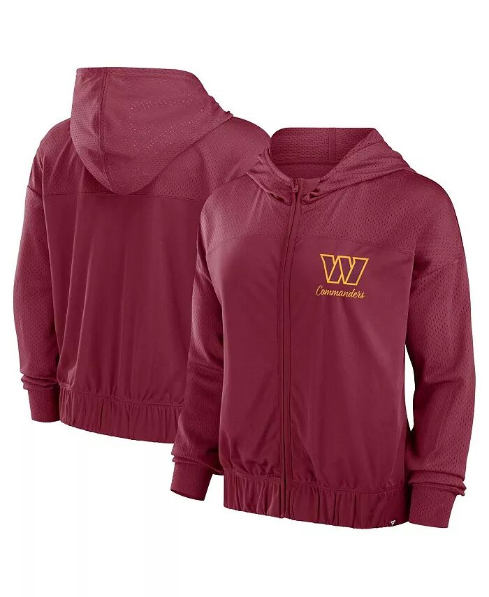 

Женская толстовка с капюшоном Washington Commanders Script Lock Full-Zip цвета бордо Fanatics
