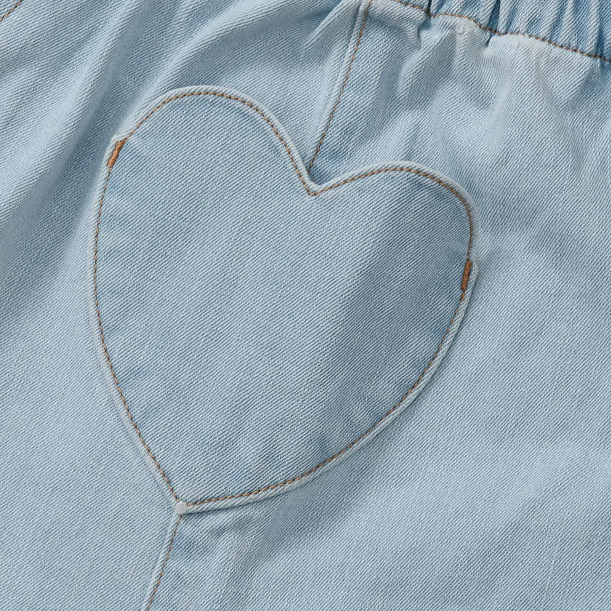 Детская юбка для девочек джинсовая Paperbag Denim Skirt Lands' End, Coastal Blue — фото 3