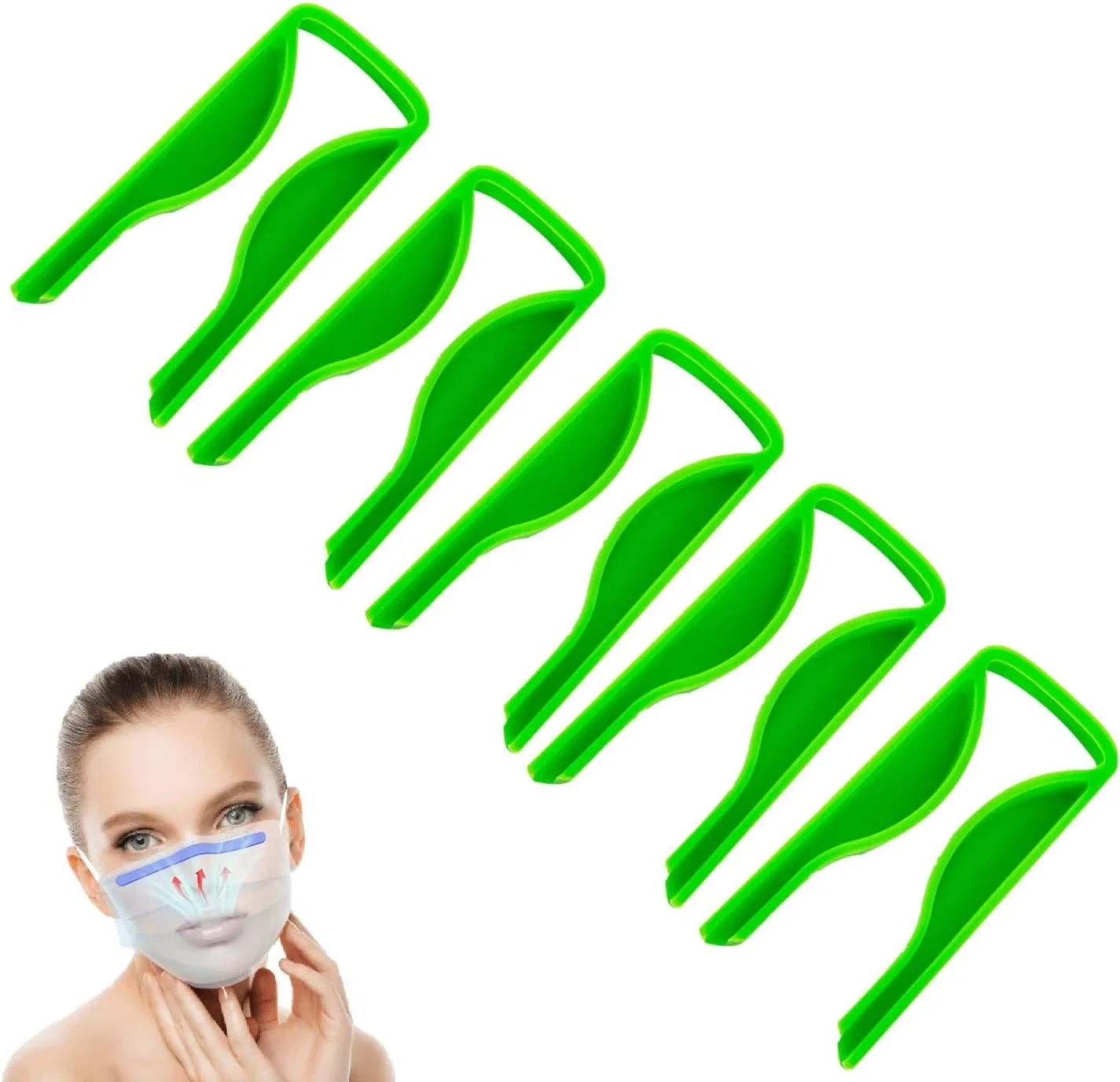 Антизапотевающие носовые полоски для очков Youning, набор 5 шт, Green