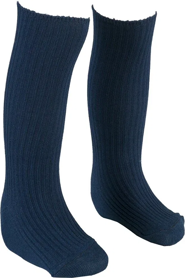 Детские носки для девочек и мальчиков органические Knee-High socks Bebeğime Çorap, Petrol Blue