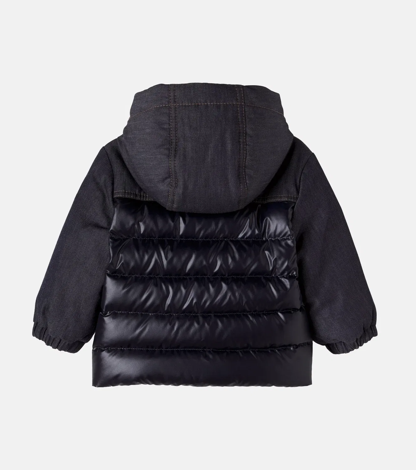 Куртка джинсовая с наполнителем из пуха Baby Alaric Moncler Enfant, синий — фото 3