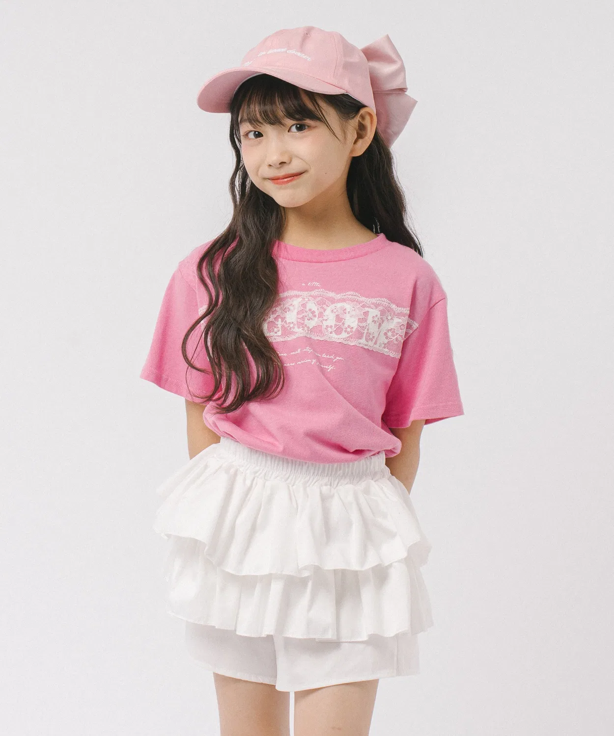 Детская футболка с кружевом и принтом URBAN CHERRY, Pink