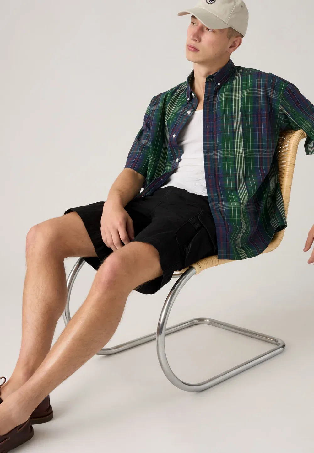 Свободная рубашка Ss roam - рубашка Levi'S, Theo Plaid Dark Green — фото 2