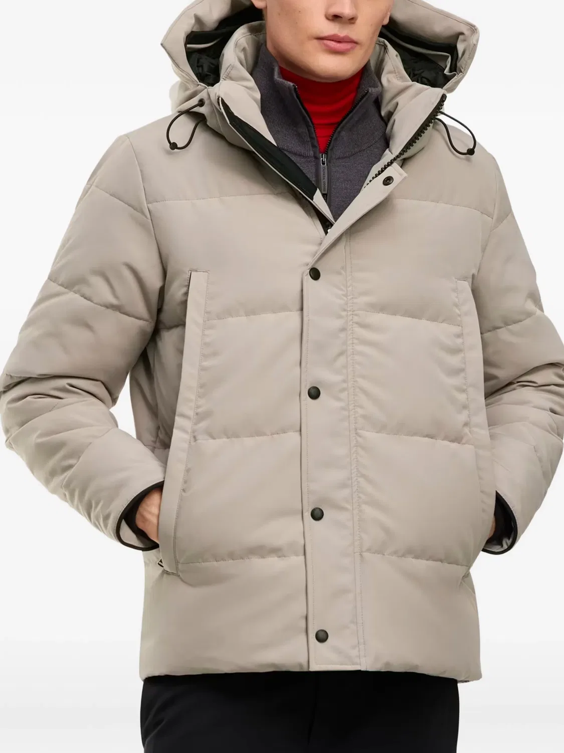Стеганый пуховик Wyndham с капюшоном Canada Goose, нейтральные цвета — фото 2