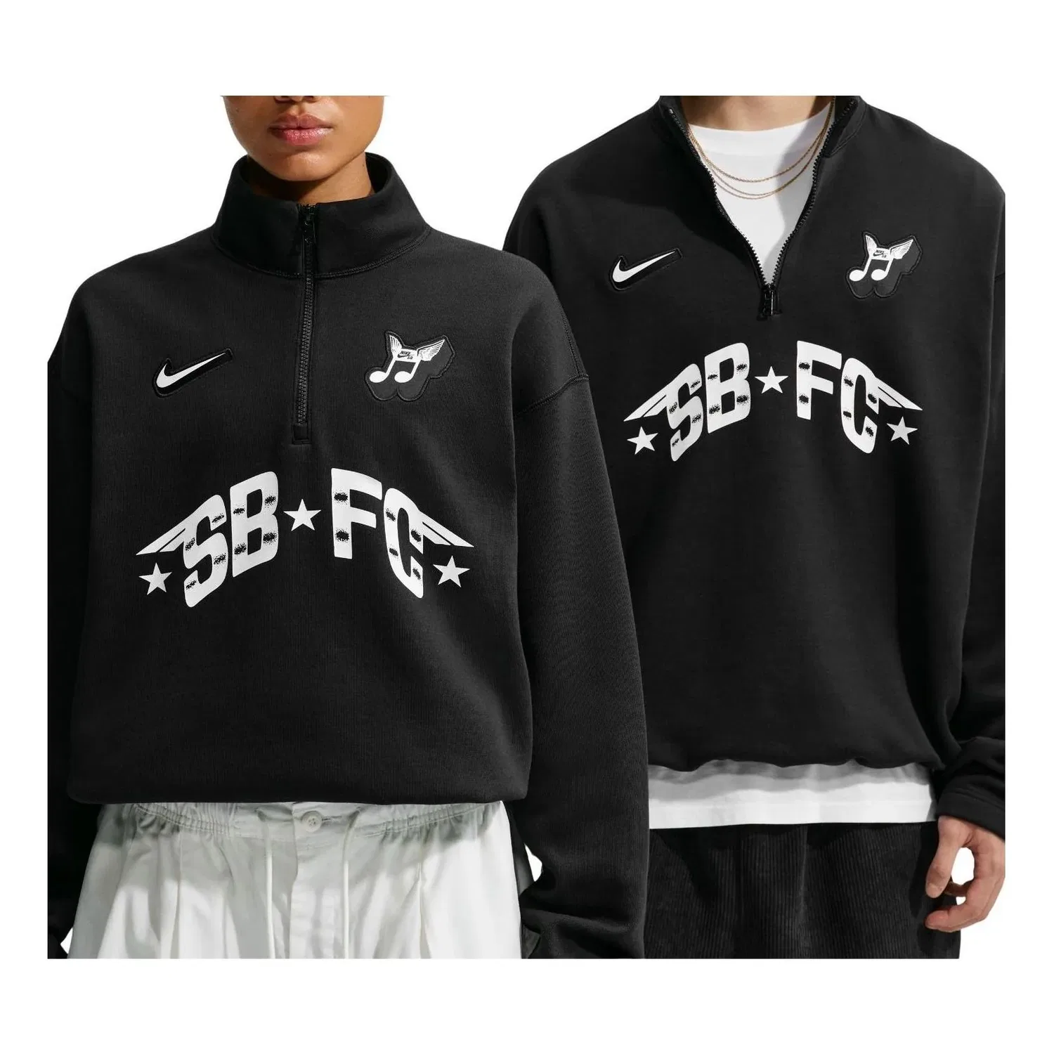 Мужской футерный свитшот с флисовой подкладкой Nike SB Skate 1 2-Zip, черный