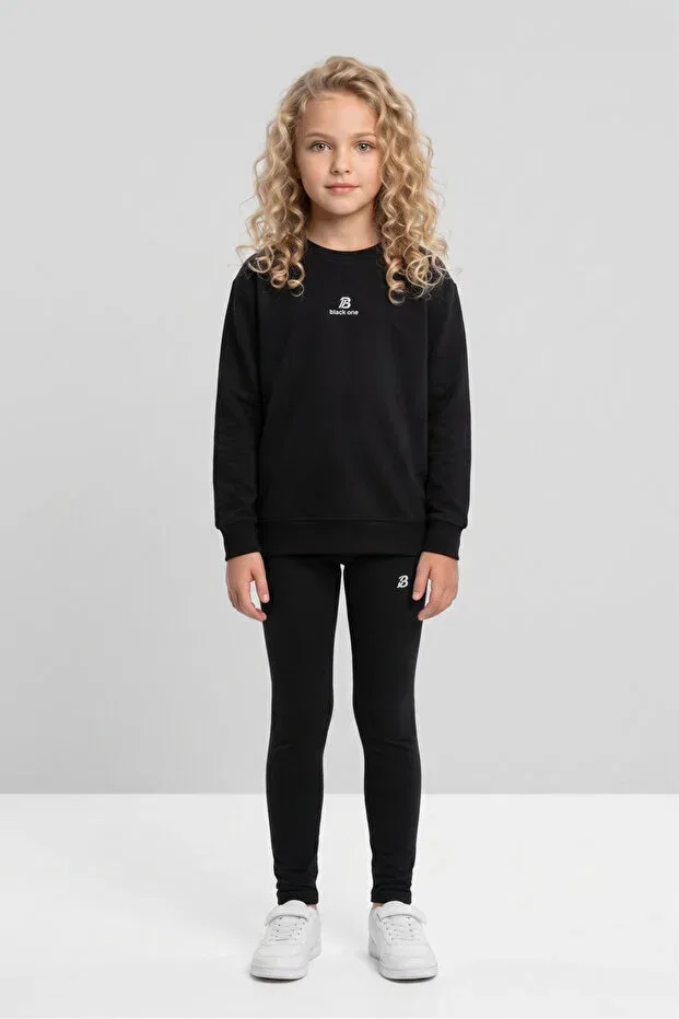 Детский спортивный костюм для девочек из флиса Black One, Black
