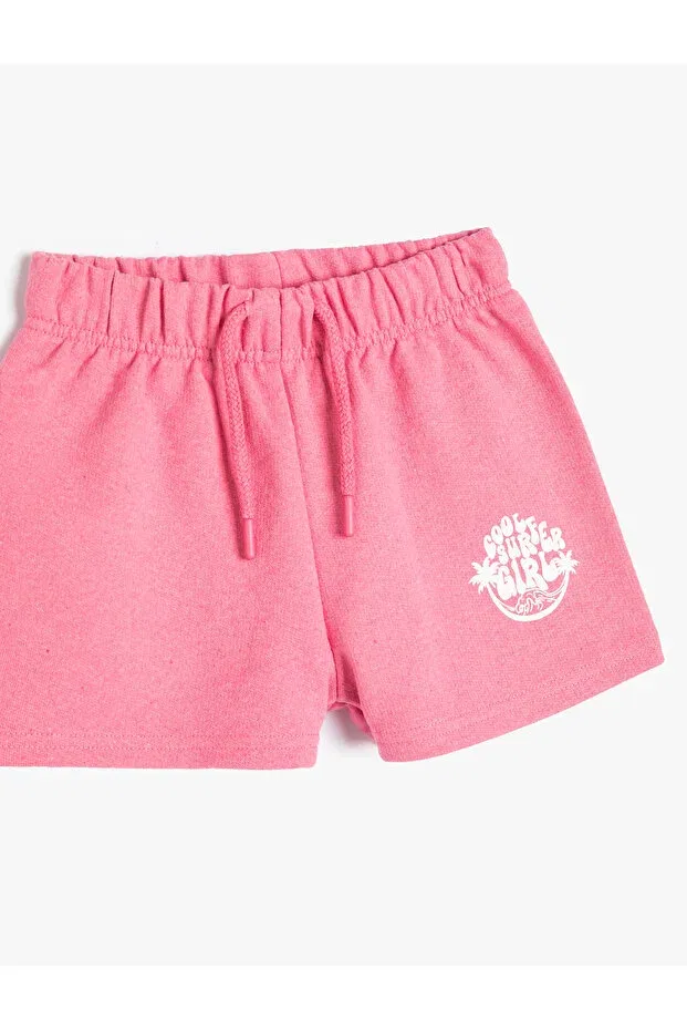 Детские шорты для девочек с принтом Shorts tie waist print detailed Koton, Rose — фото 3