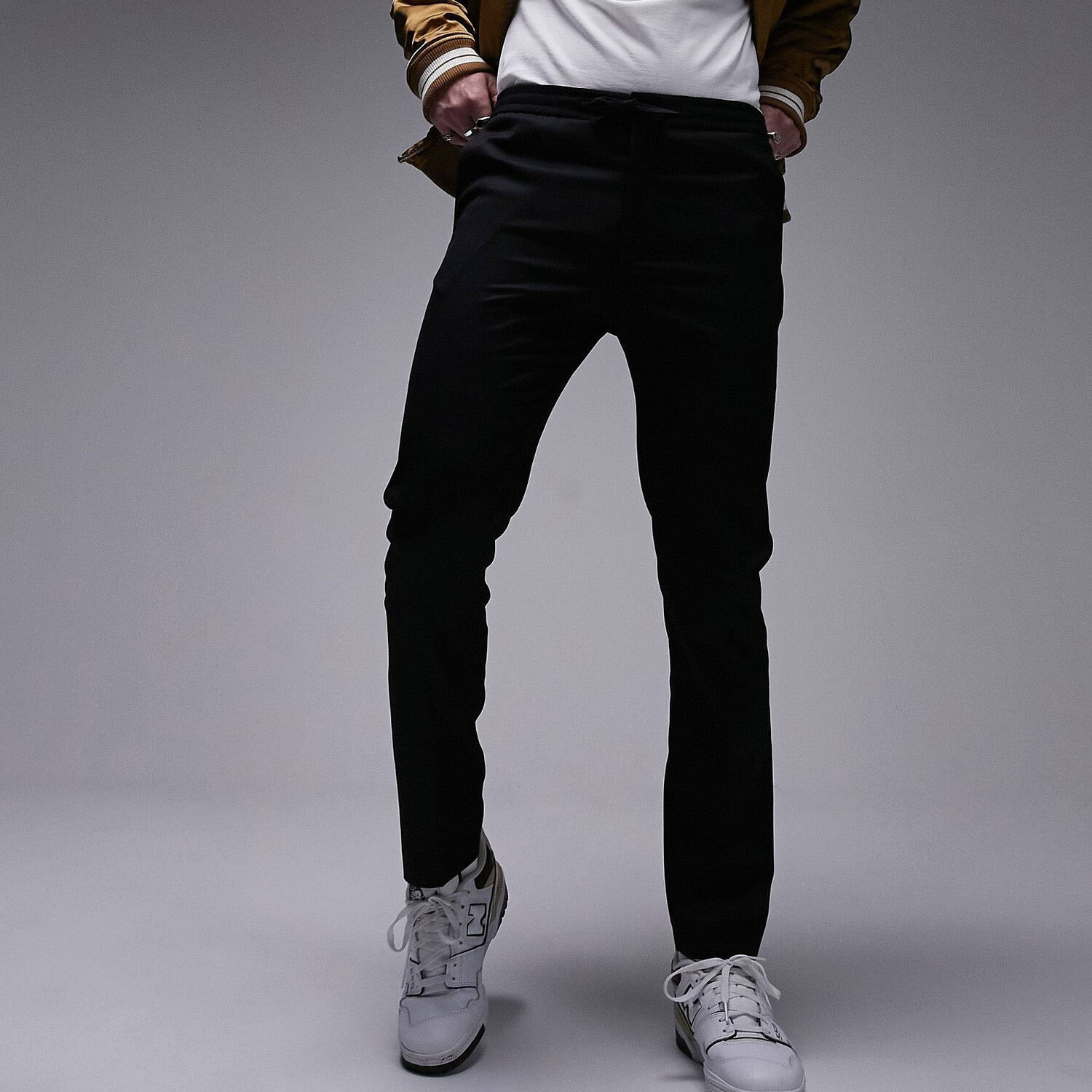

Брюки Topman Skinny Smart With Elastic Waistband, черный