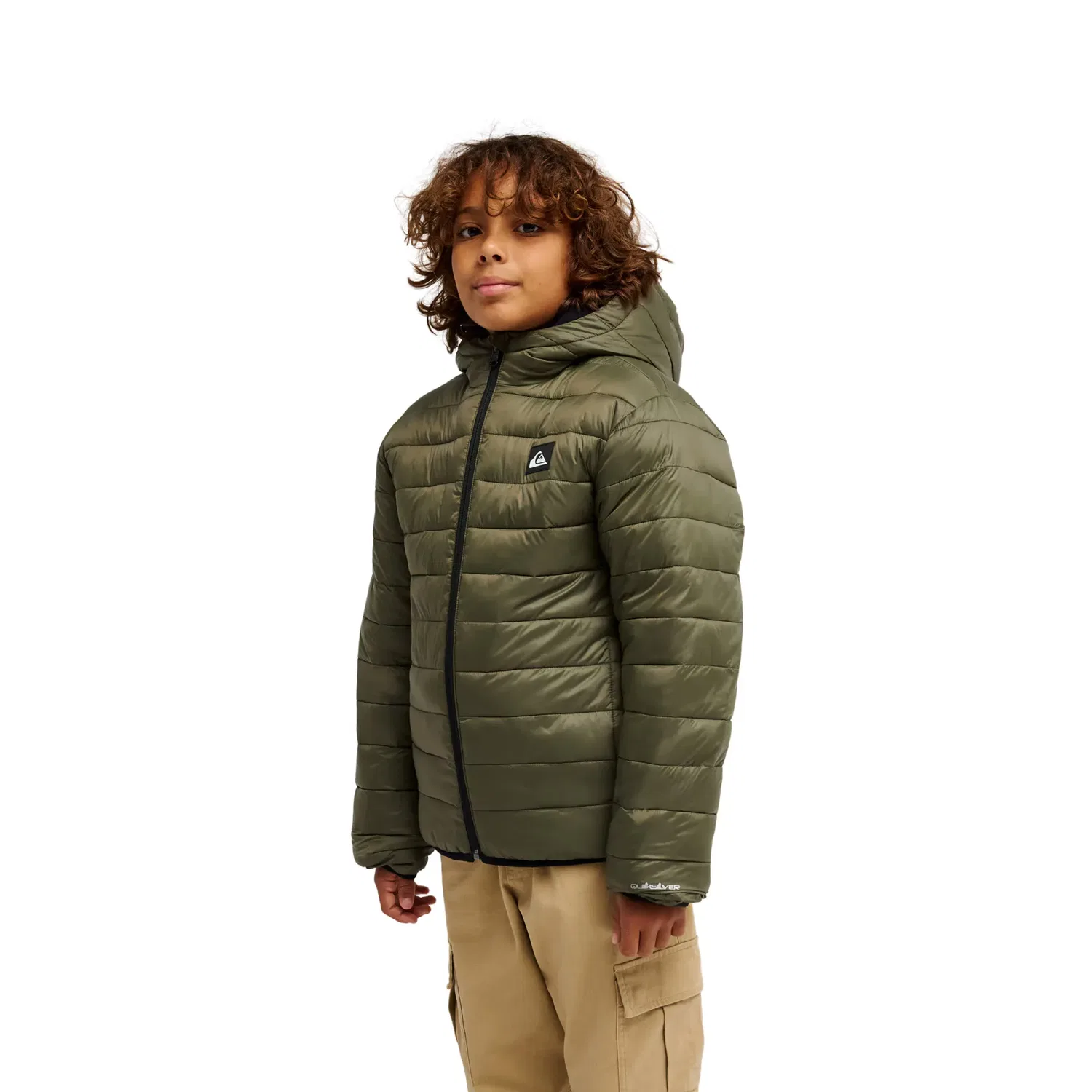 Детская куртка для мальчиков с принтом Scaly Reversible Quiksilver, Verde — фото 4