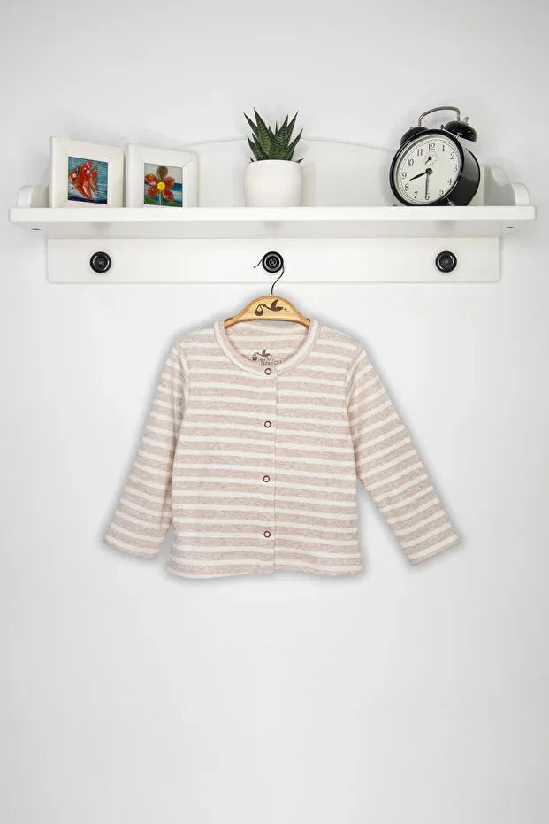 Детский кардиган с длинным рукавом Newborn Fashion Club, Beige Striped
