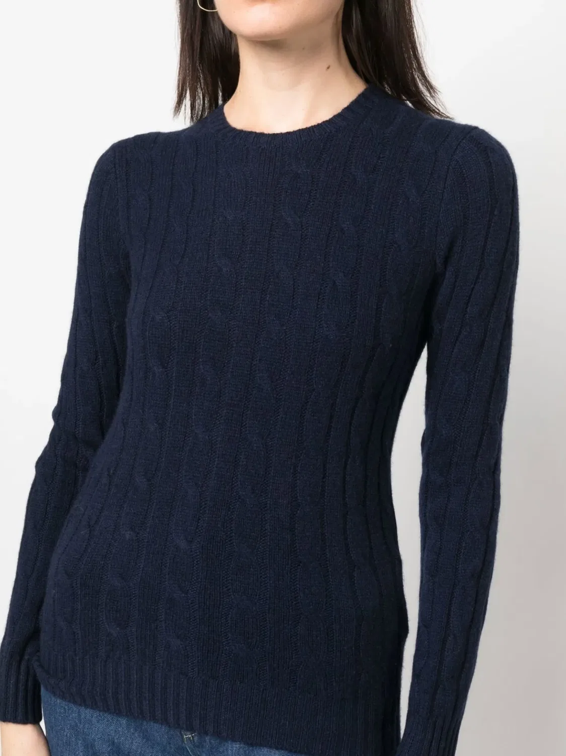 Джемпер из кашемира с китайской вязкой Polo Ralph Lauren, синий — фото 2