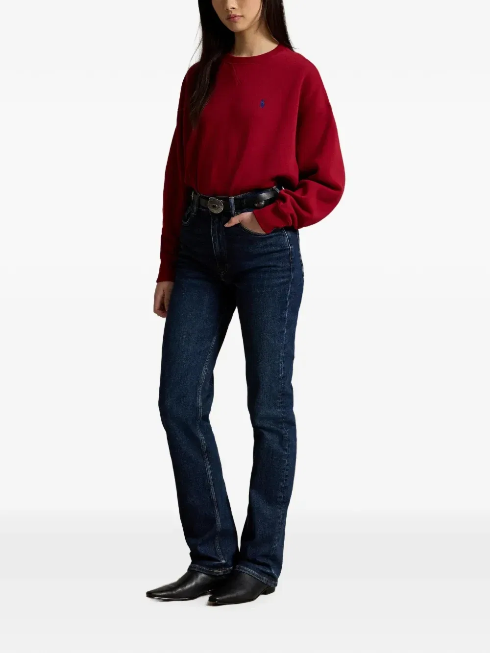 Флисовая толстовка с вышивкой Pony POLO RALPH LAUREN, красный — фото 2