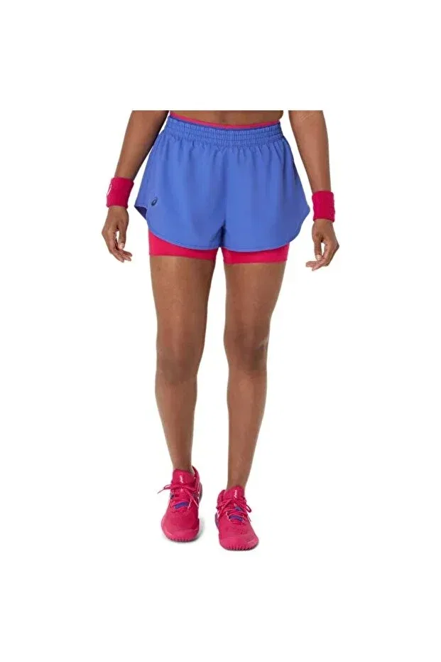 Детские шорты для девочек спортивные Asics, Pink - Blue — фото 2