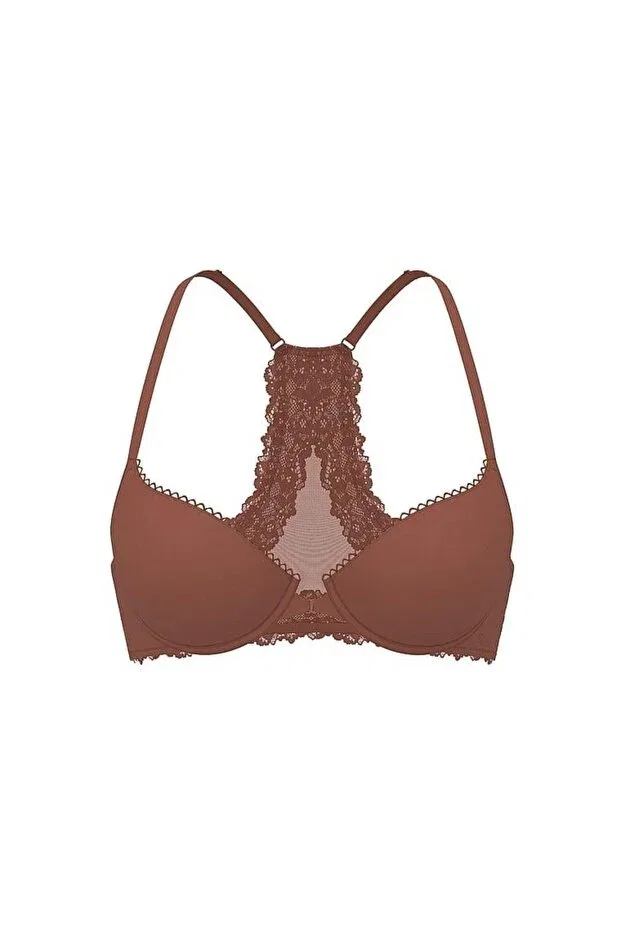 Женский бюстгальтер-балконет с кружевным воротником Victoria'S Secret, Tan Color — фото 3