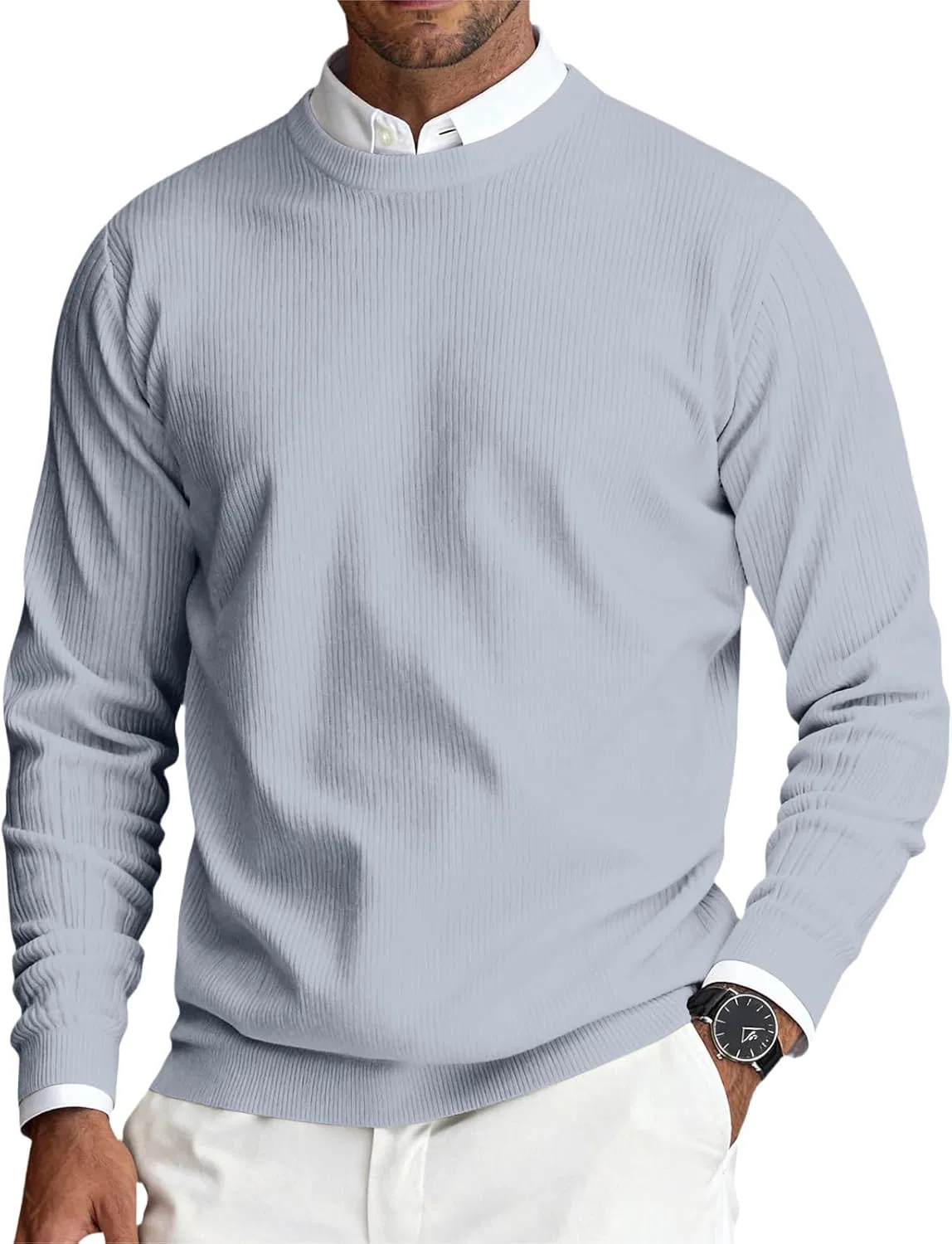 Женская футболка с длинным рукавом хенли Generic, Light Gray — фото 2