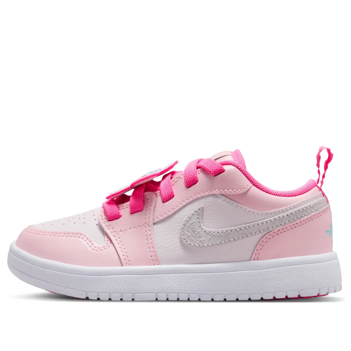 Детские кроссовки с кожаным верхом Air Jordan 1 Low ALT SE Pink Bloom, розовый