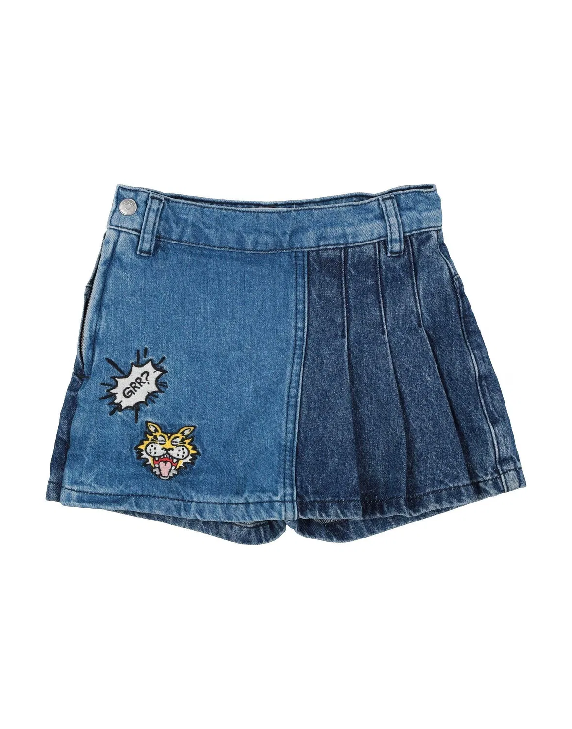 Детские джинсовые шорты для девочек с вышивкой Kenzo Kids, синий