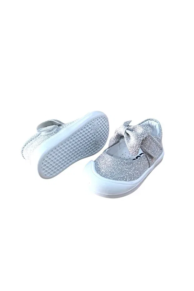 Детские балетки для девочек с блестками Cool, Silver Printed — фото 3