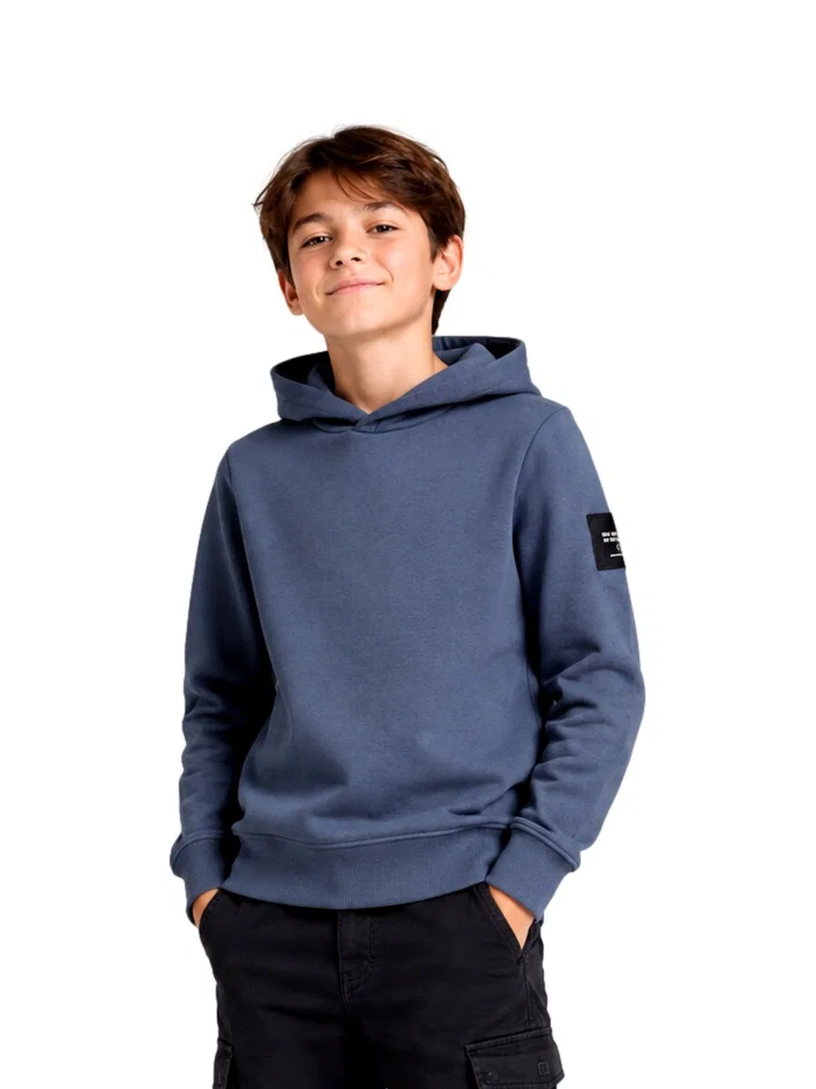 Детская толстовка Jack & Jones Junior "Cleveland" сапфирового цвета — фото 2