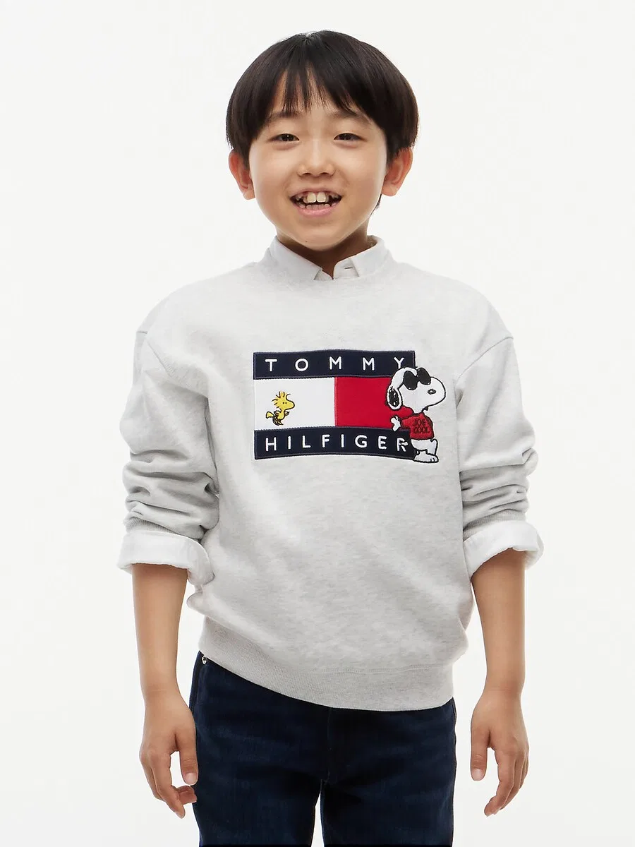 Толстовка TOMMY HILFIGER 'Peanuts' светло-серого цвета — фото 2