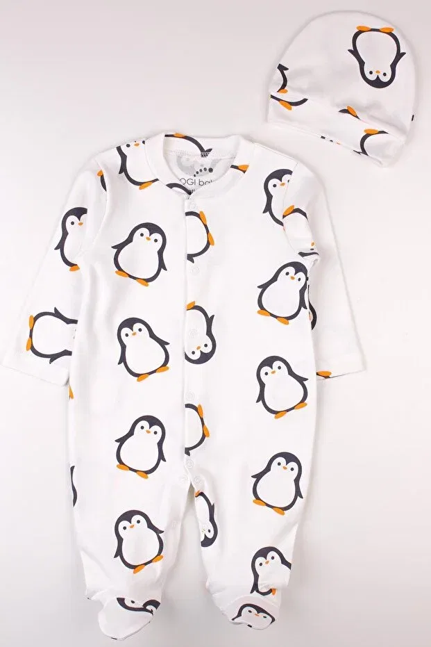 Детский комбинезон для новорожденных с принтом Penguin Bogibaby, White — фото 2