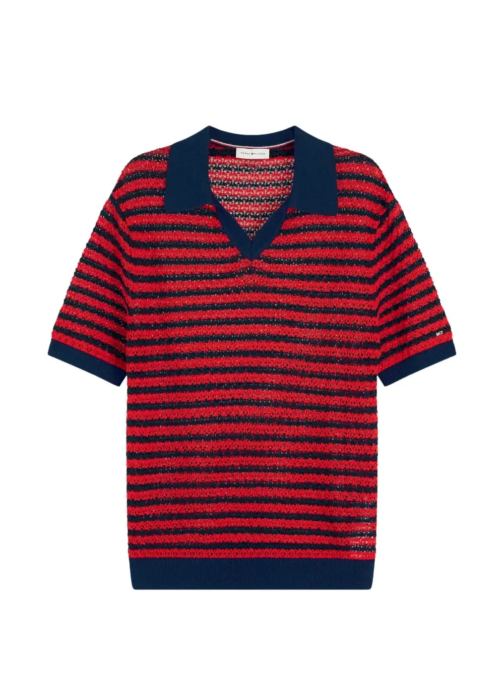 Полосатый свитер с коротким рукавом Tommy Hilfiger, красный