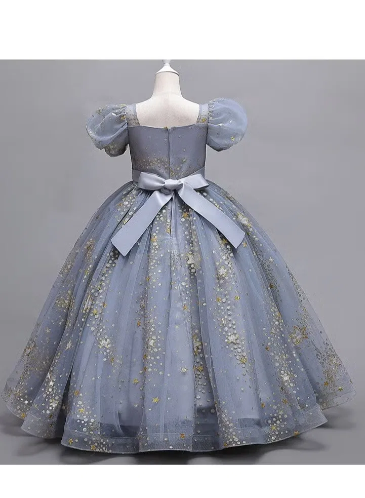 Платье с блестками и вышивкой на сетке Best Gift Fashion, серый — фото 3