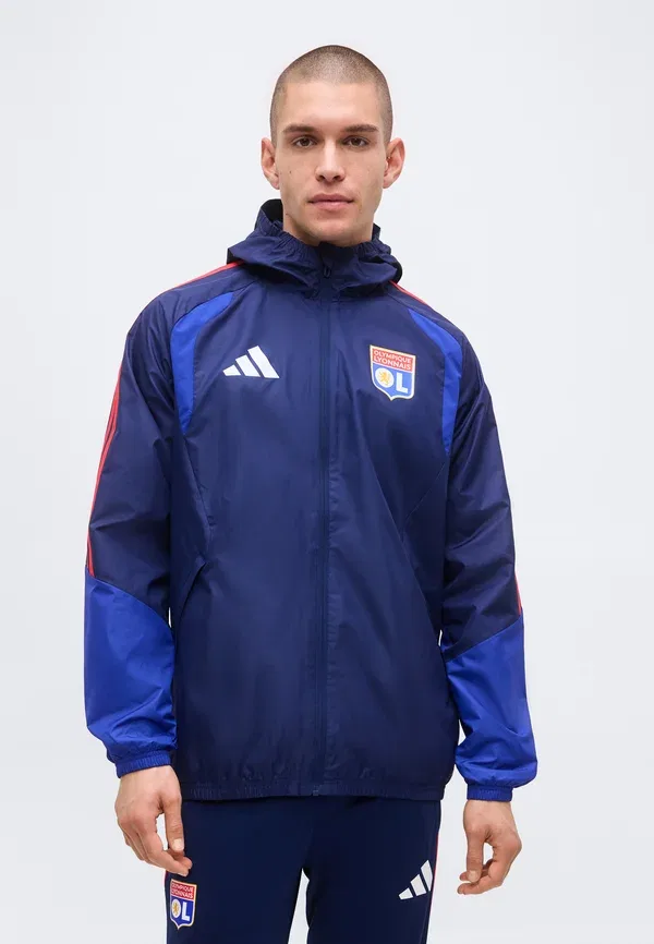 Всепогодная куртка Olympique lyonnais 26/27 tiro26 для соревнований - клубная одежда Adidas Performance, темно-синий
