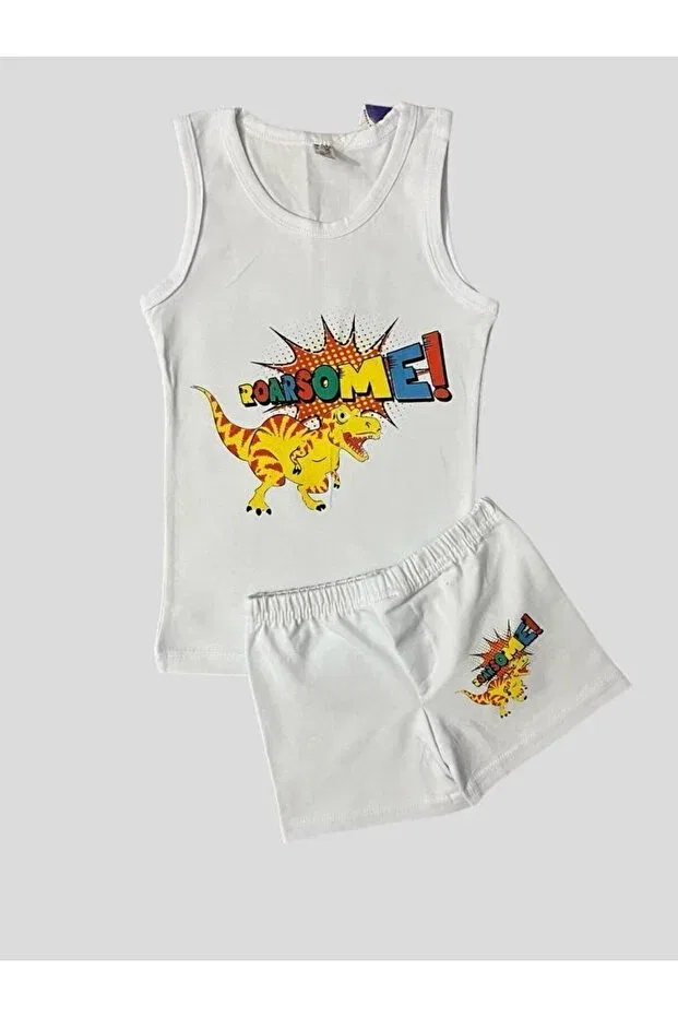 Детский комплект для мальчиков с принтом Boxer Shorts Elmas Kids, White — фото 2