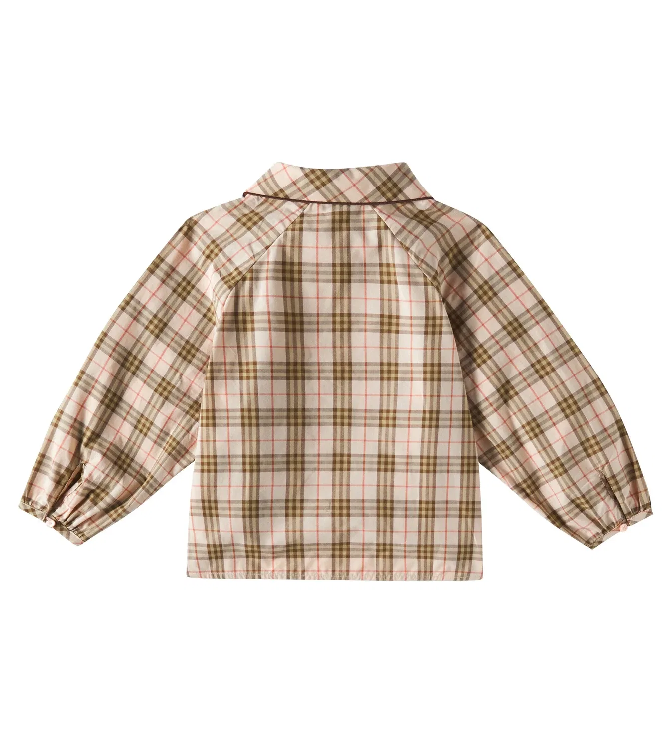 Блузка хлопковая Burberry Kids, бежевый — фото 4