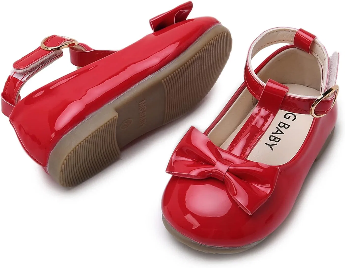 Детские туфли Мэри Джейн с бантом для девочек WILLFUN, Red — фото 4