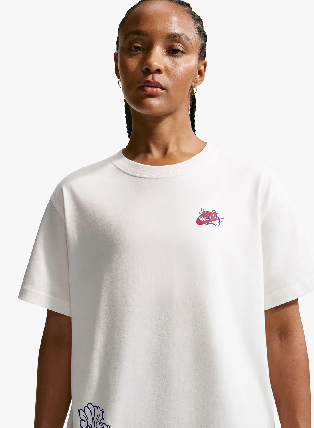 Футболка с принтом Classic boyfriend Nike, айвори — фото 3