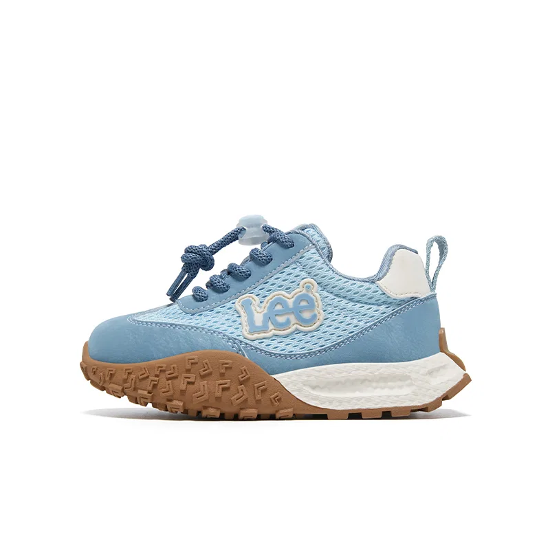 Детские кроссовки с сеткой и синтетической кожей Lee, Beige Blue — фото 3