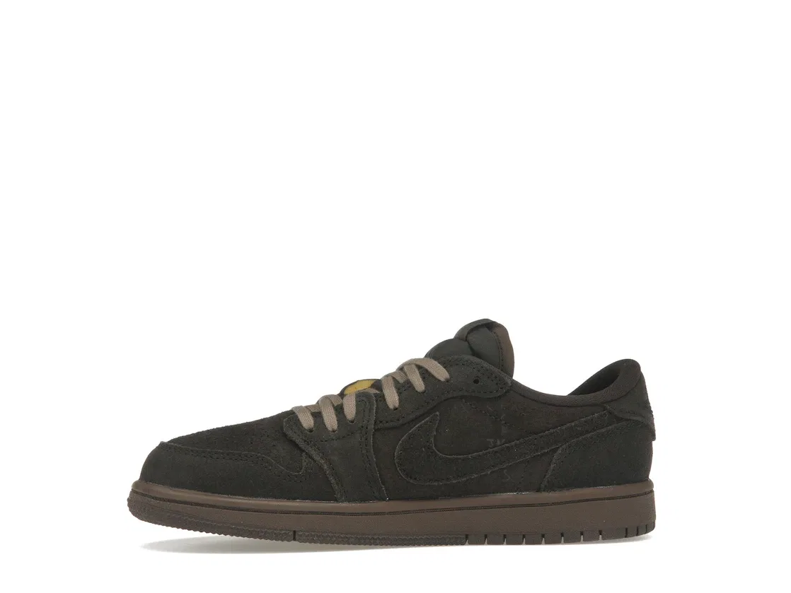 Детские кроссовки Lifestyle с принтом Jordan 1 Retro Low OG SP Travis Scott Velvet Brown, Dark Mocha/Black/Velvet Brown — фото 3