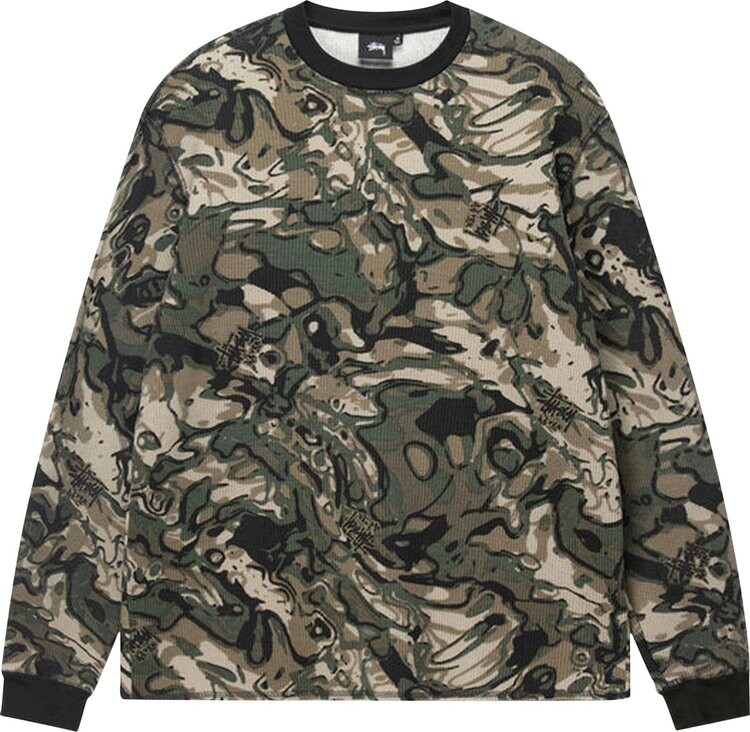 Лонгслив Stussy Basic Stock Long-Sleeve Thermal 'Veil Camo', разноцветный — фото 2