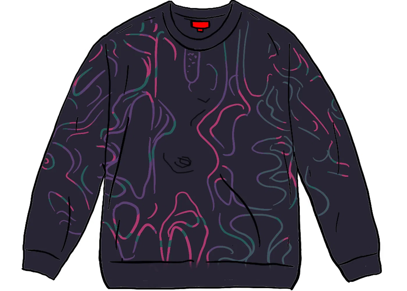 Мужская футболка с длинным рукавом Supreme Half Tone L/S Top, Black