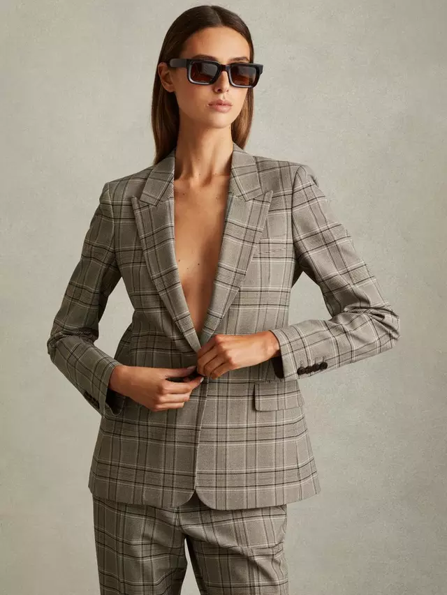 

Блейзер Reiss Tamy Check, цвет grey/multi