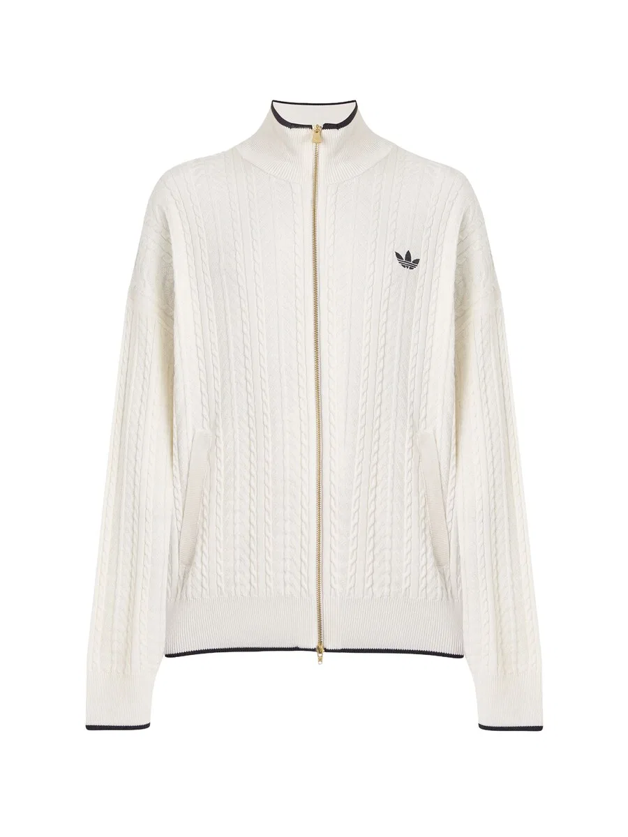 Вязаный кардиган ADIDAS ORIGINALS 'FIREBIRD' белого цвета