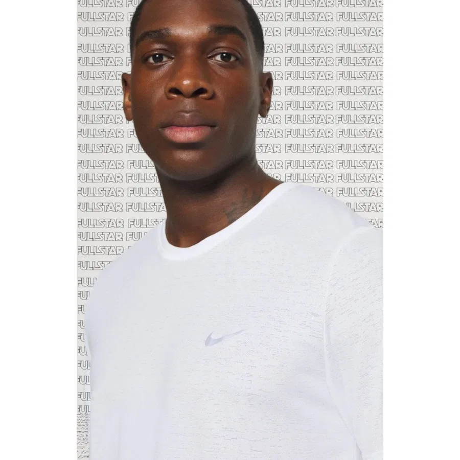 Футболка спортивная с коротким рукавом Dri Fit Miler White Nike, Белый — фото 3