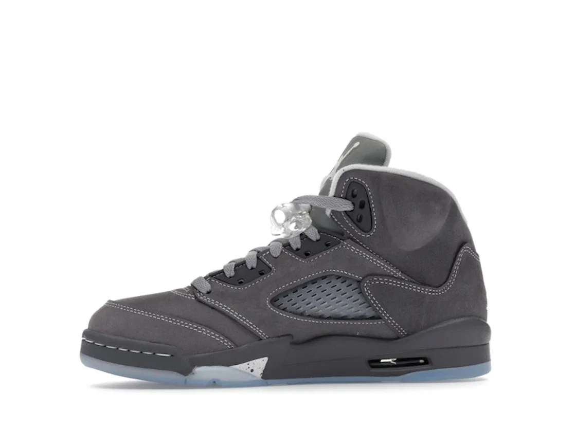 Детские кроссовки Lifestyle с замшевым верхом Jordan 5 Retro, Light Graphite/White/Wolf Grey — фото 3