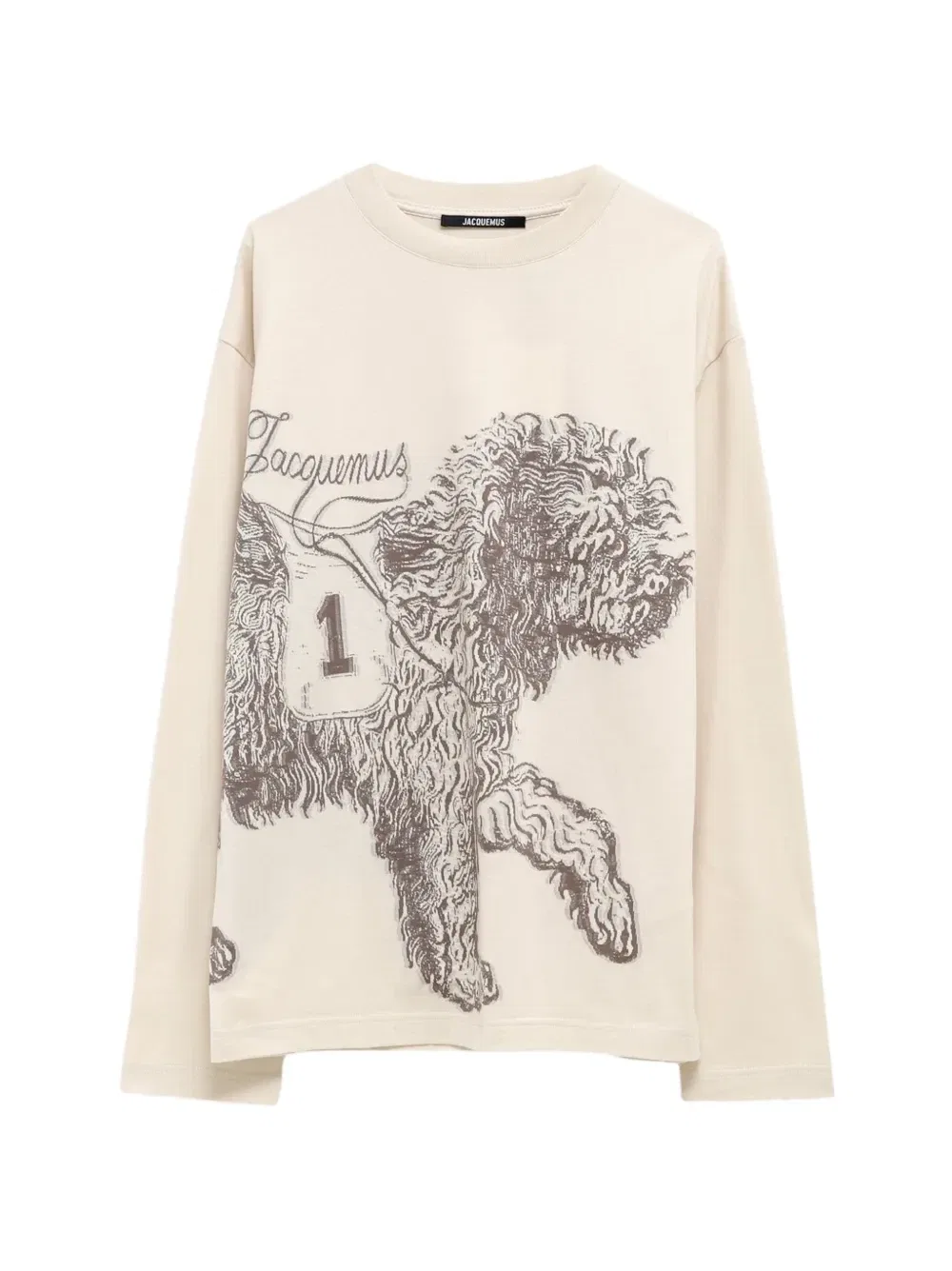 Футболка Bichon с длинными рукавами и графичным принтом JACQUEMUS, бежевый