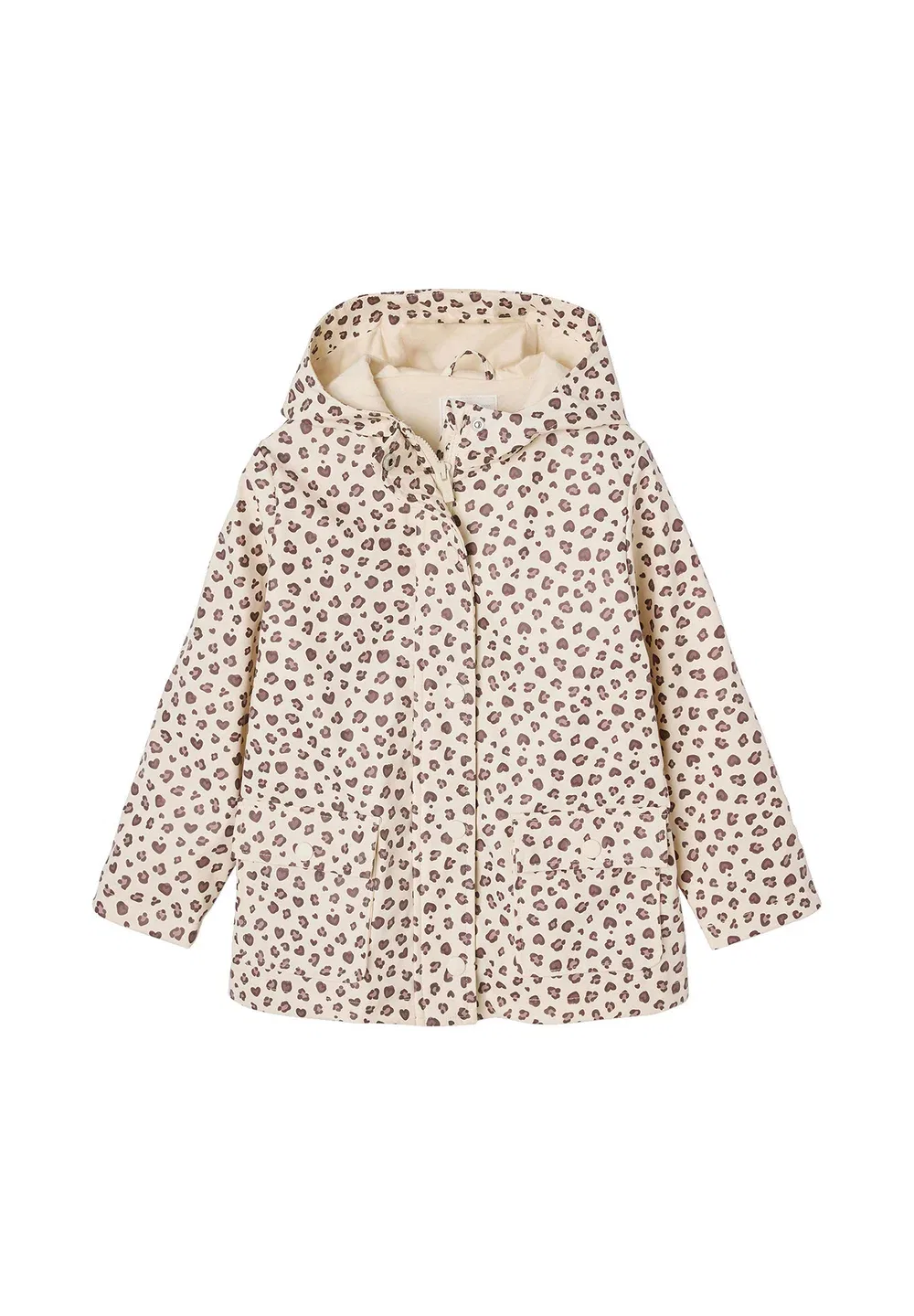 Mädchen regenjacke mit kapuze und print - водонепроницаемая куртка Vertbaudet, Vanille