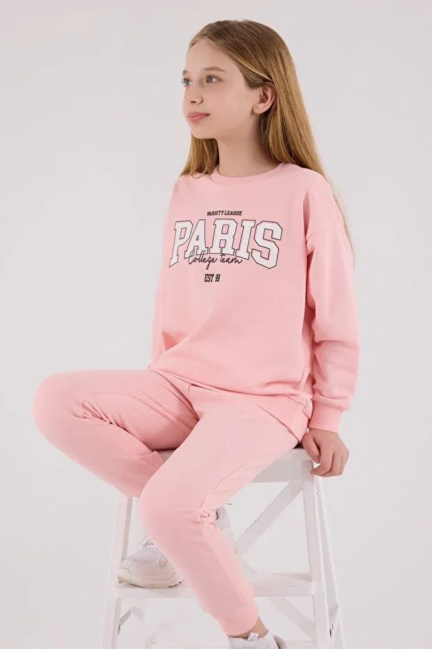 Детский комплект спортивного костюма для девочек с принтом Jaju Baby, Pink — фото 2