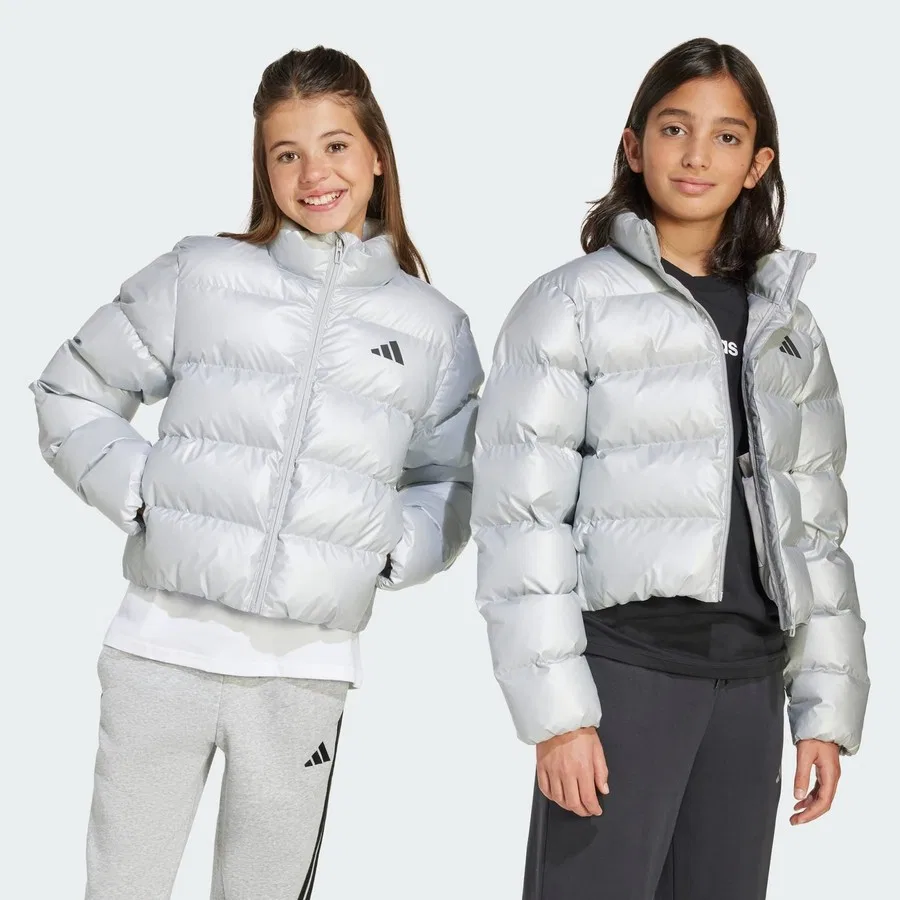 Детская куртка с металлическим покрытием Synthetic Down Glam adidas, Серебристый