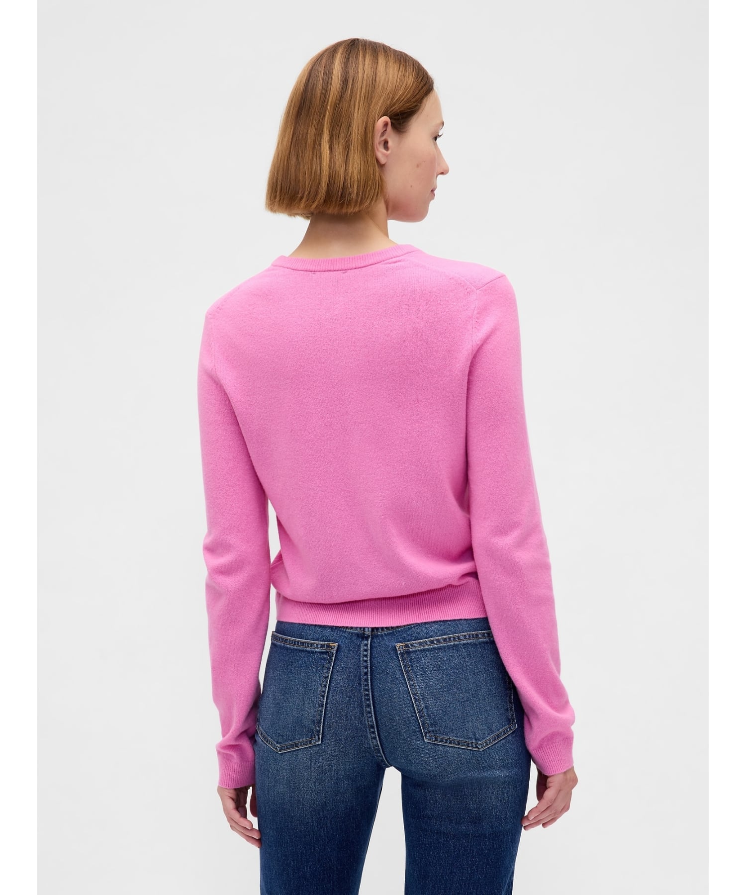 (W)CashSoft Укороченный кардиган из кашемира GAP, PRETTY_PINK — фото 3