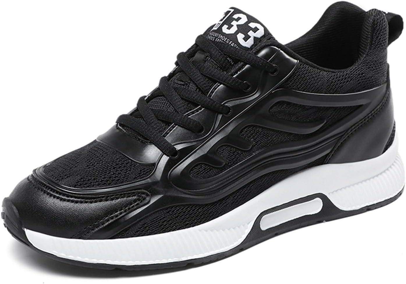 

Мужские обувь для увеличения роста может добавить вам 6 см в высоту, легкая, нескользкая, повседневная и модная спортивная обувь Panqiubu, черный