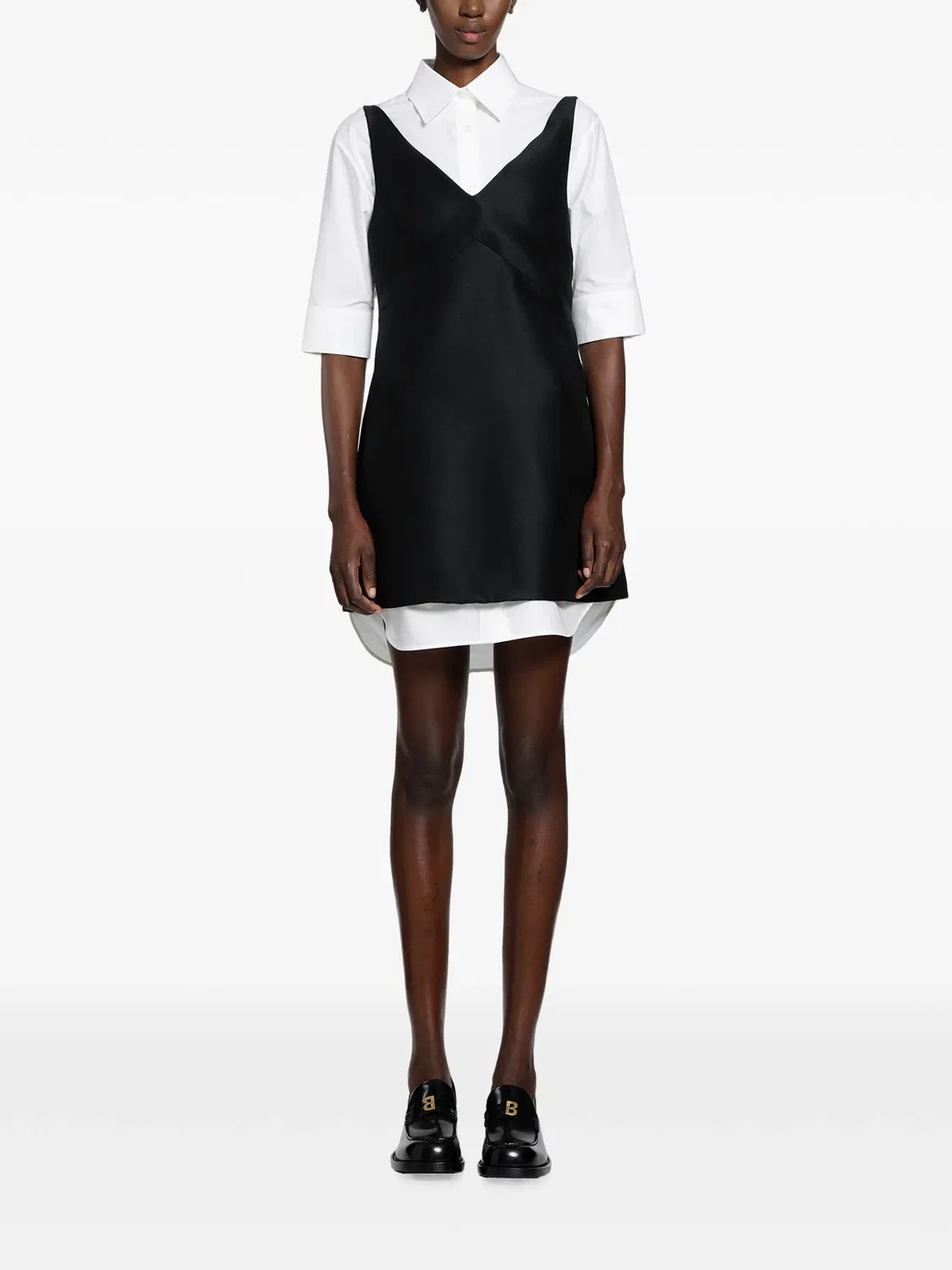 Мини-платье-рубашка черное Balenciaga, черный