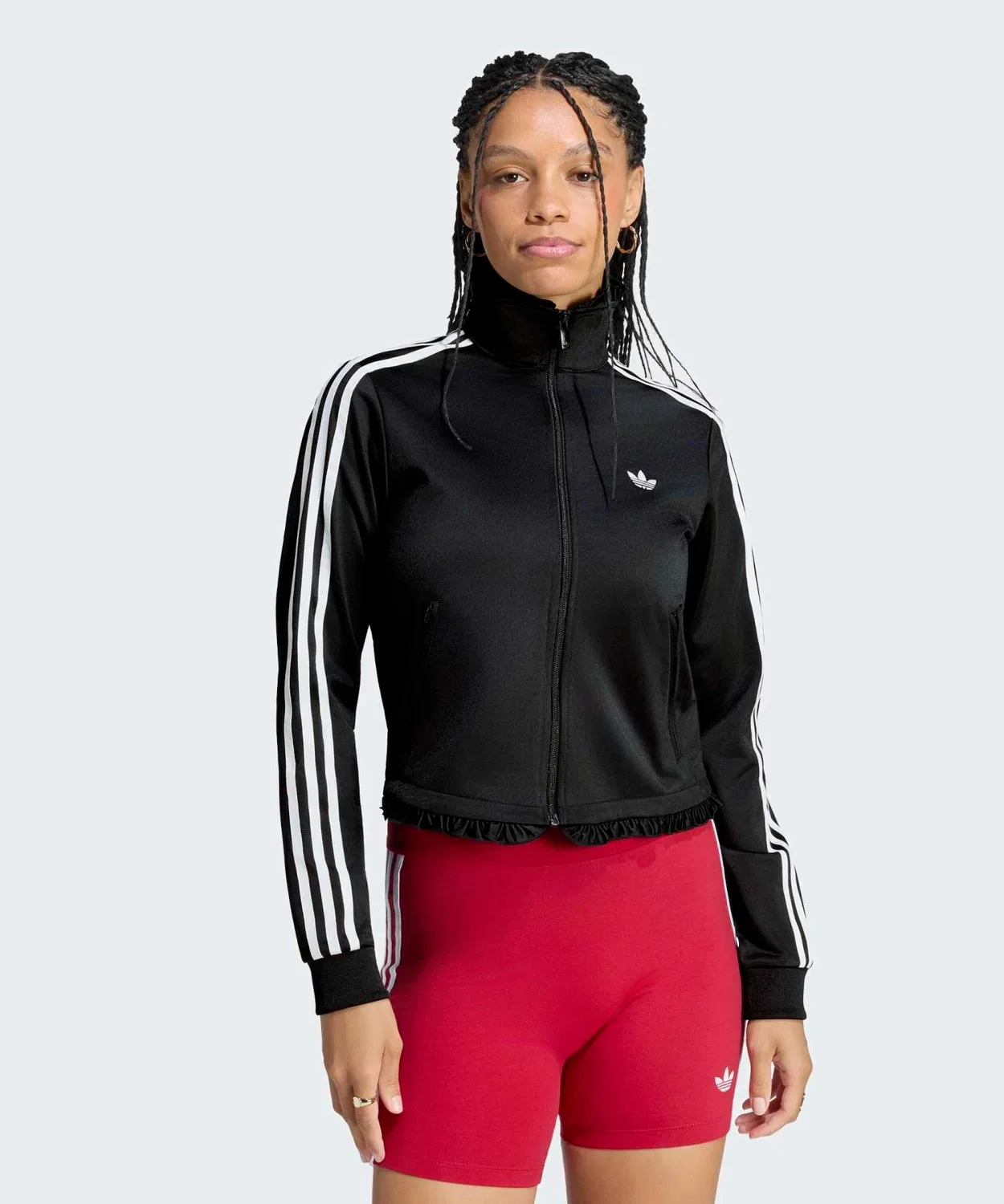 Женский трек-топ с микро-плиссе Pleated Firebird Adidas, Black